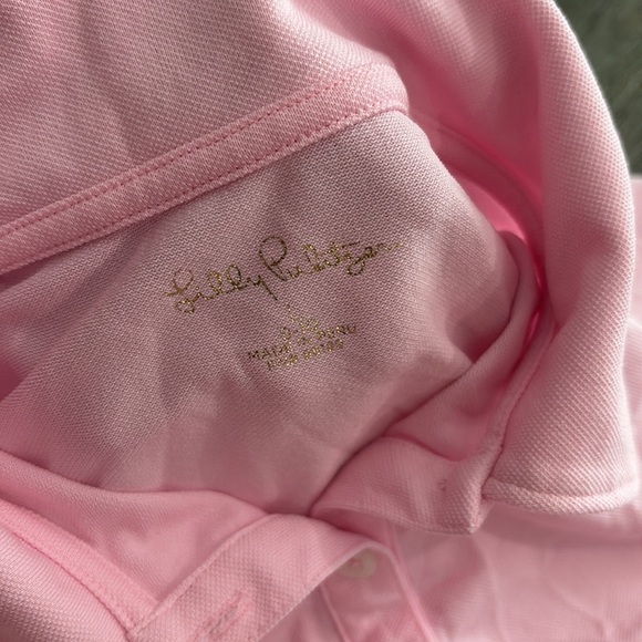 Lilly Pulitzer Pink Short Sleeve Polo shirt size 8-10 - Picture 3 of 5